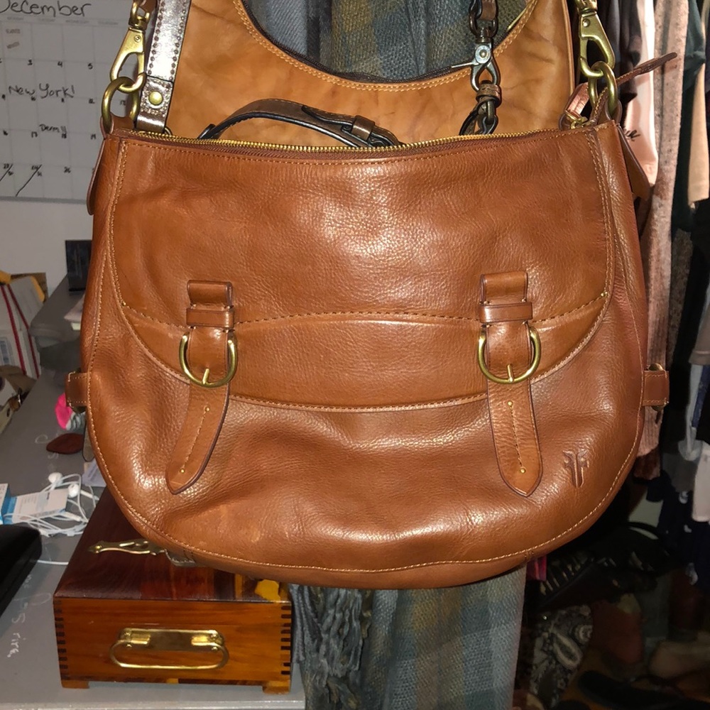 Tan Leather Shoulder Bag - Unbranded